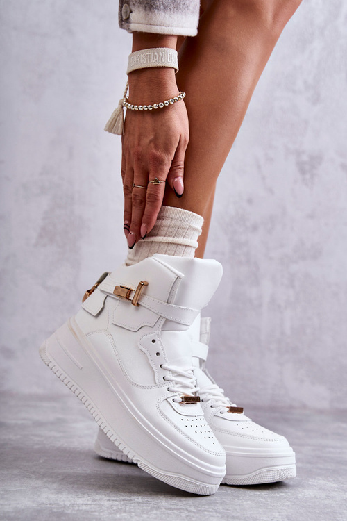 Жіночі теплі високі туфлі білого кольору Lexa