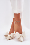 Туфлі На Каблуках З Відкритими Пятами І Бантом Ecru Eklevia