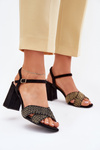 Чорні жіночі босоніжки на підборах Almera