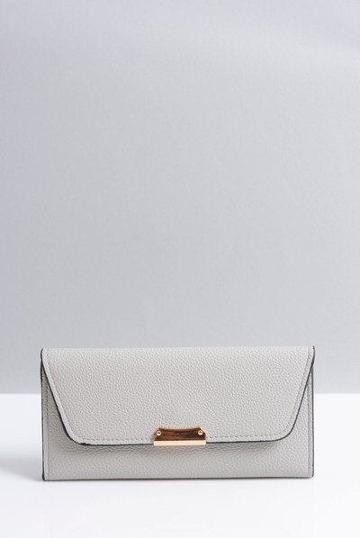 Стильний великий сірий жіночий гаманець