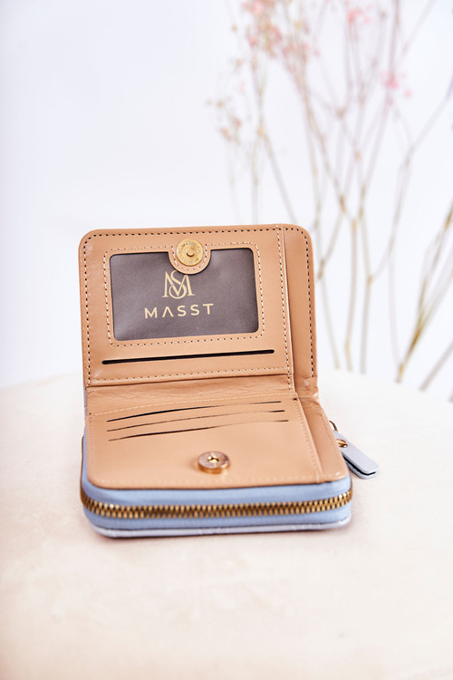 Жіночий маленький гаманець з орнаментом світло-блакитний Sanchos