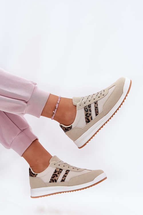 Жіночі Кросівки З Еко Замші Леопардові Бежеві Marinils
