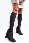 Чорні жіночі чоботи Rishabh на високих підборах