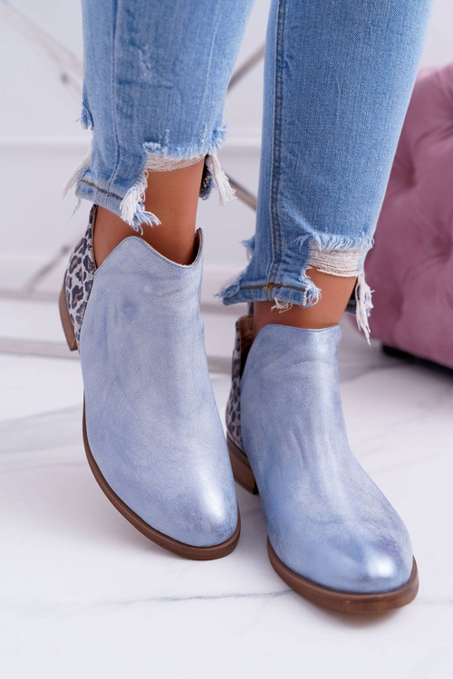 Жіночі шкіряні весняні черевики на плоскій підошві Blue Madness