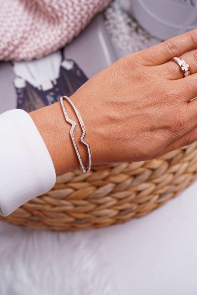 Жіночий сталевий браслет з цирконами Rose Gold Grenn