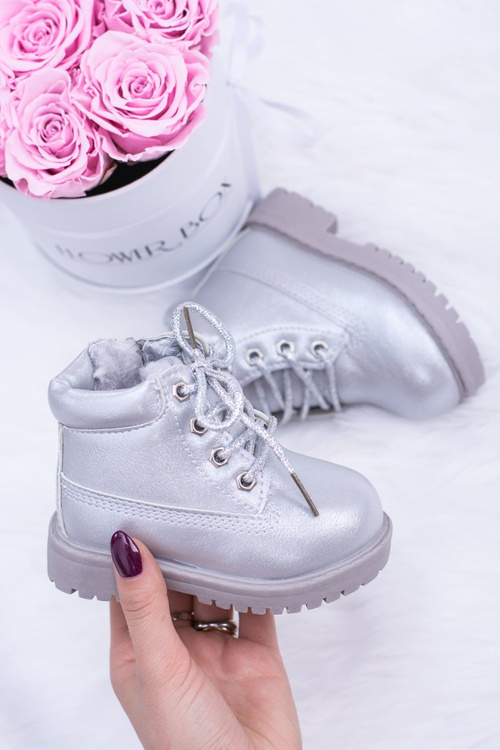 Дитячі утеплені сріблясті черевики Dexter