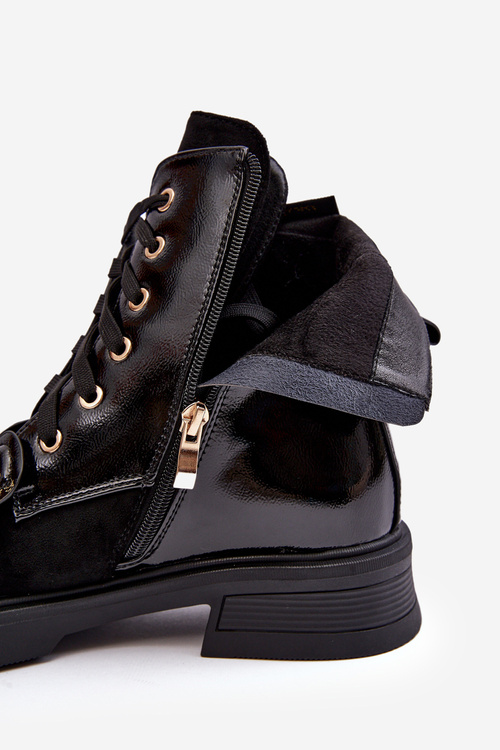 Стильні жіночі чоботи на блискавці з орнаментом D&A MR870-76 Чорні