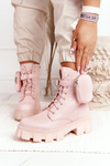 Чоботи жіночі на платформі з портмоне Рожеві суботні