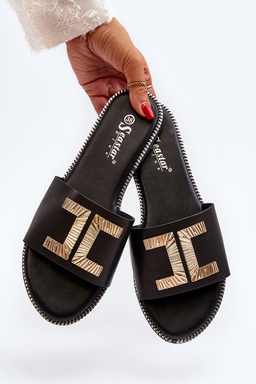 Жіночі босоніжки з прикрасами Black Ollavia