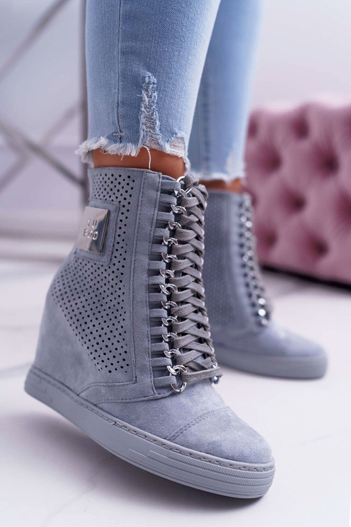 Жіночі ажурні замшеві кросівки Lu Boo Blue Clamma