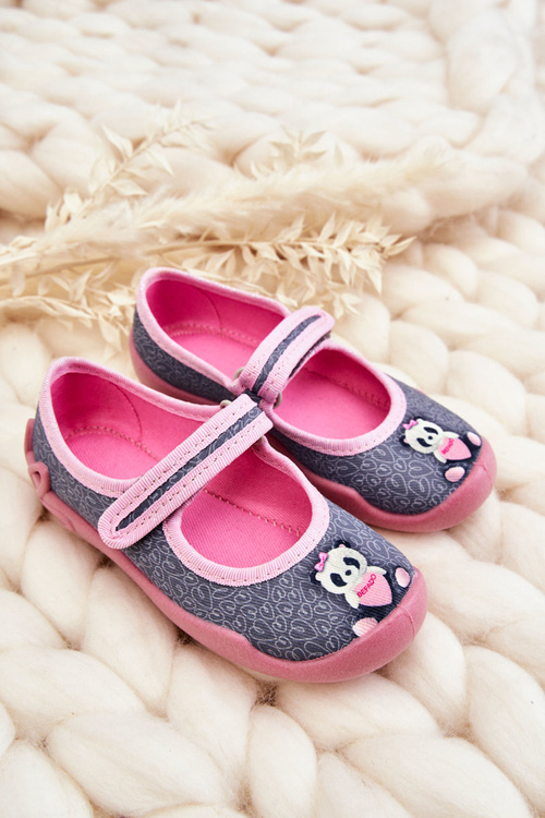 Тапочки дитячі балерини Befado Panda 114X506 сіро-рожевий