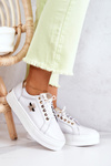 Шкіряні спортивні туфлі на платформі White Bellisia