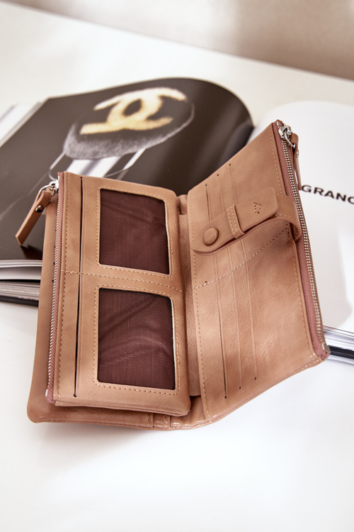 Гаманець Жіночий З Еко Шкіри Темно-бежевий Irinda