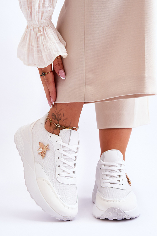 Блискуче спортивне взуття з декором White Seneca 