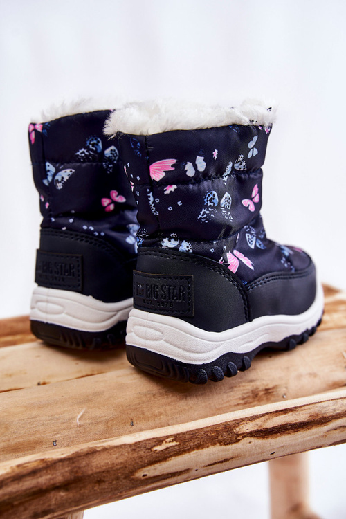 Дитячі снігові черевики на блискавці Велика зірка KK374236 темно-синій