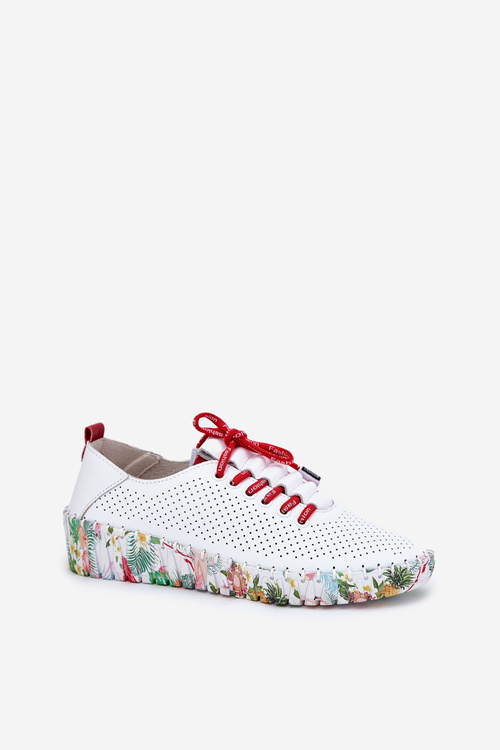 Жіноче Шкіряне Взуття На Танкетці Artiker 56C1799 Біло-Сріблясте