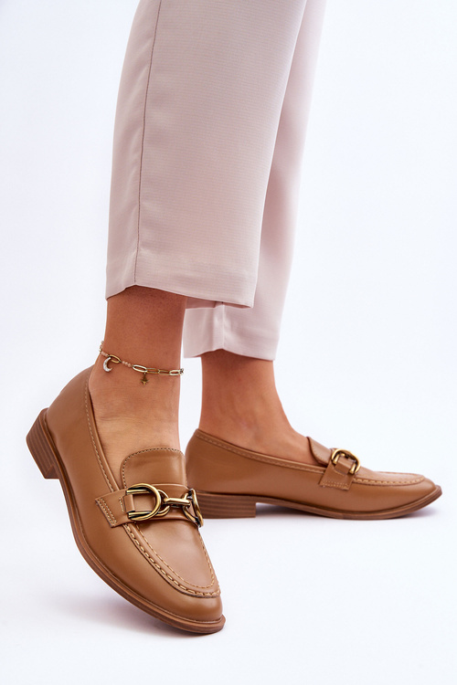 Класичні жіночі лофери коричневого кольору Lorien