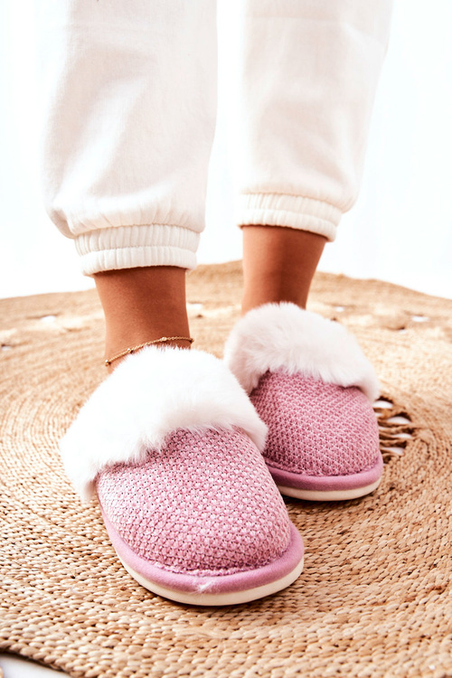 Тапочки на флісовій підкладці темно-рожевий фламарин