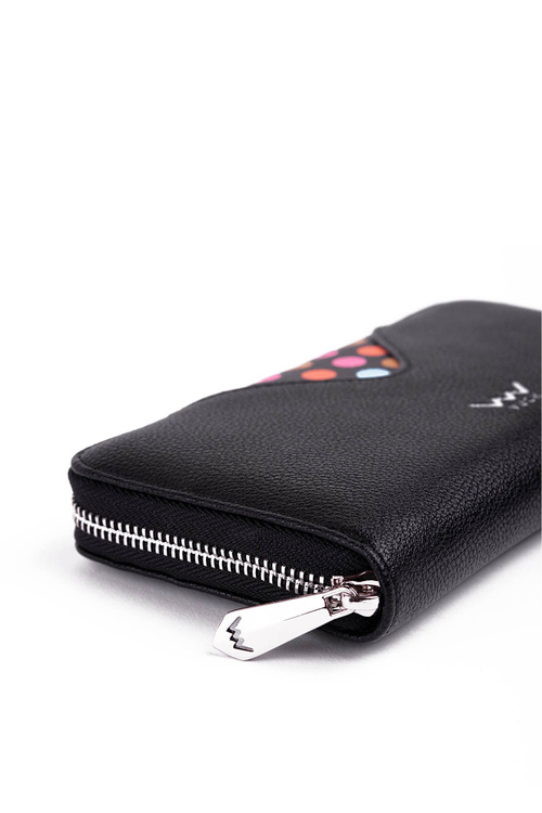 Великий гаманець на блискавці з точками Black Reine