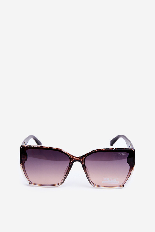 Жіночі класичні сонцезахисні окуляри з декоративними деталями UV400 чорно-коричневі