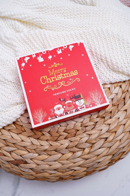Набір жіночих ароматизованих шкарпеток з 4 пар новорічних COSAS A8