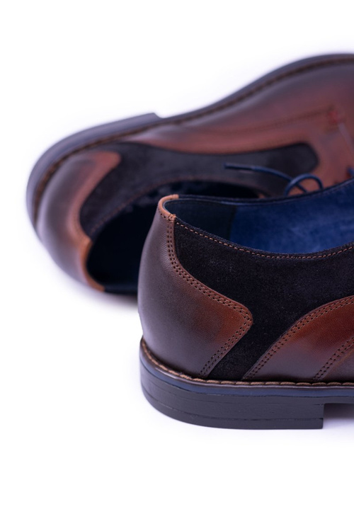 Шкіряні чоловічі півчеревики Zinedine коричневого кольору Нікополь