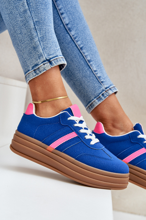 Жіночі Кросівки На Платформі Темно-сині Dravinnia