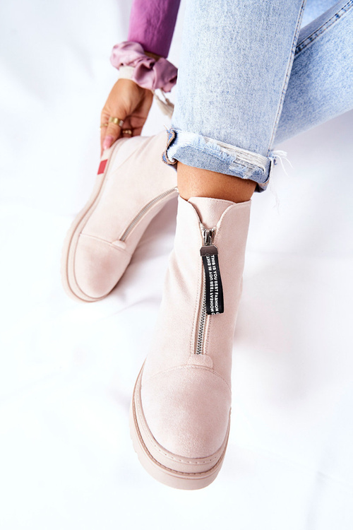 Чоботи жіночі на платформі бежеві Charlee