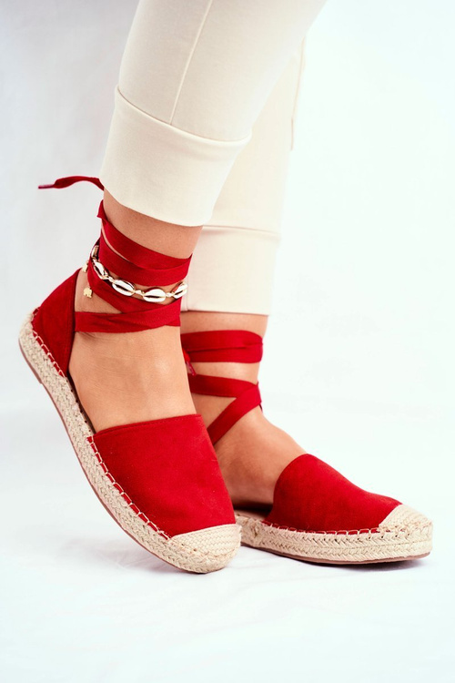 Жіночі еспадрільї на шнурівці Red Bonjour