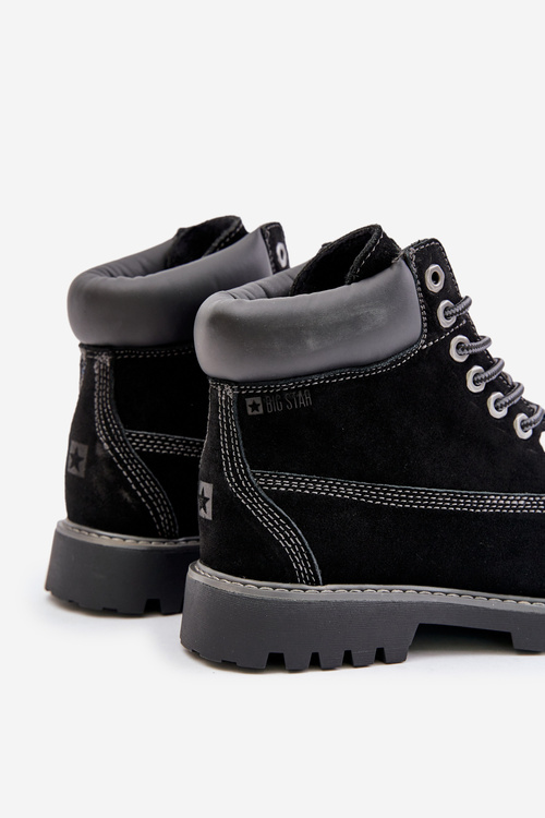 Замшеві утеплені чоловічі ботильйони Big Star OO174138 HI-POLY SYSTEM Чорні