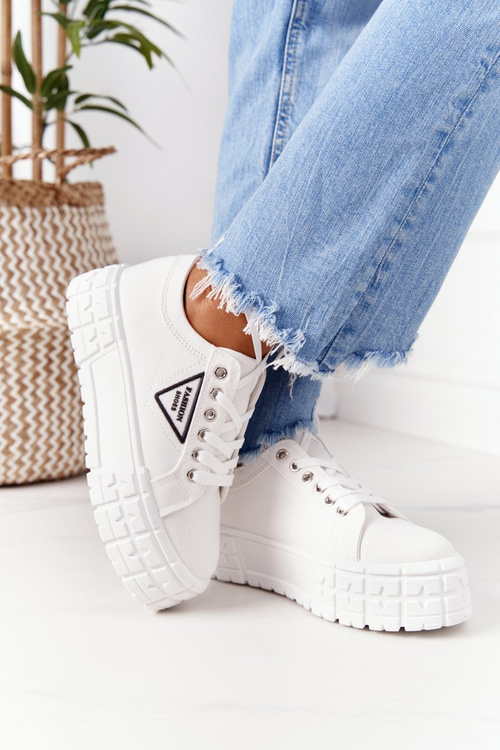 Жіночі кросівки на платформі білі Big City Life