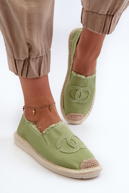 Класичні жіночі еспадрільї зеленого кольору