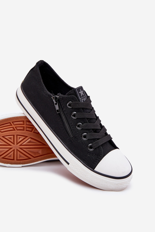 Дитячі Низькі Кросівки На Шнурках Чорні Мардо