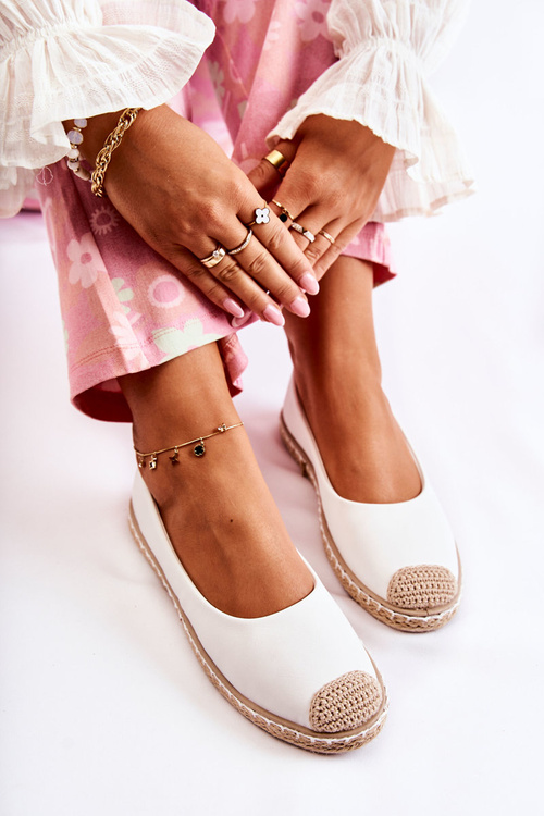 Класичні жіночі шкіряні еспадрільї Білі Калабрія