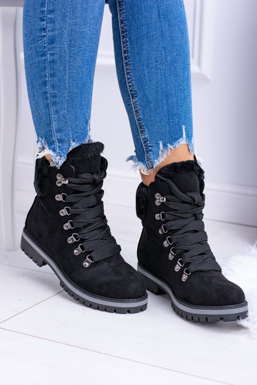 Чорні жіночі дерев'яні штучні хутряні лещата K2