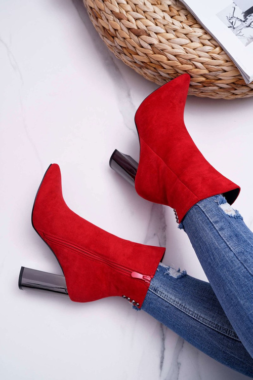 Жіночі сріблясті чоботи на шпильці Red Dimmy