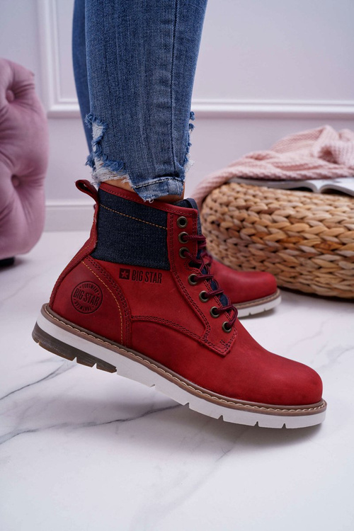 Жіночі черевики Trappers Big Star Leather Maroon EE274006