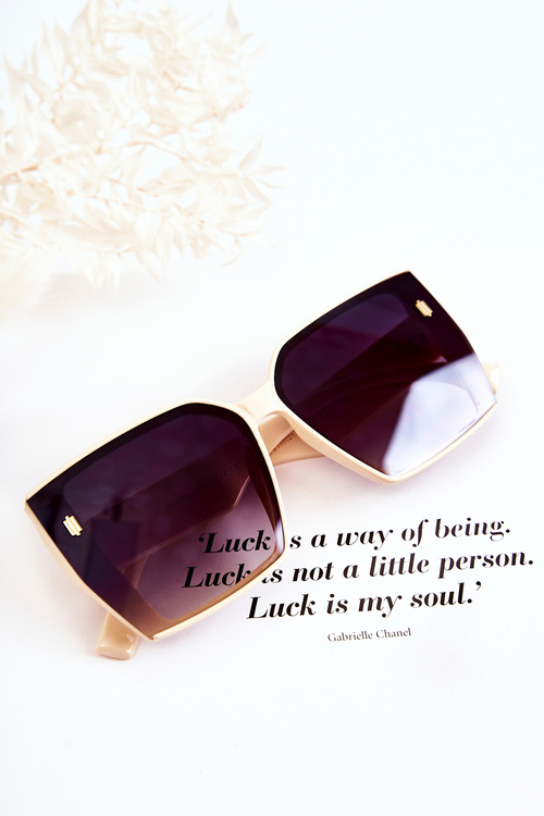 Квадратні сонцезахисні окуляри V110021 Бежеві