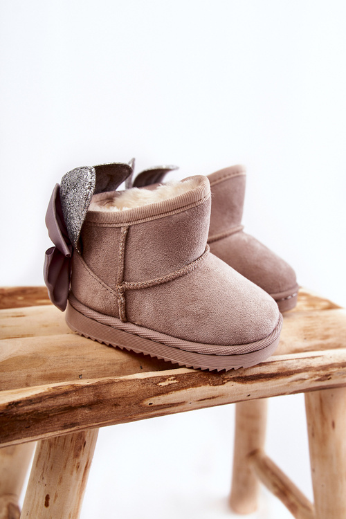 Теплі сноуборди для дівчинки з бантами сірі Meriva