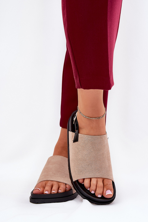 Жіночі Сандалі З Еко Замші На Платформі Бежеві Migola