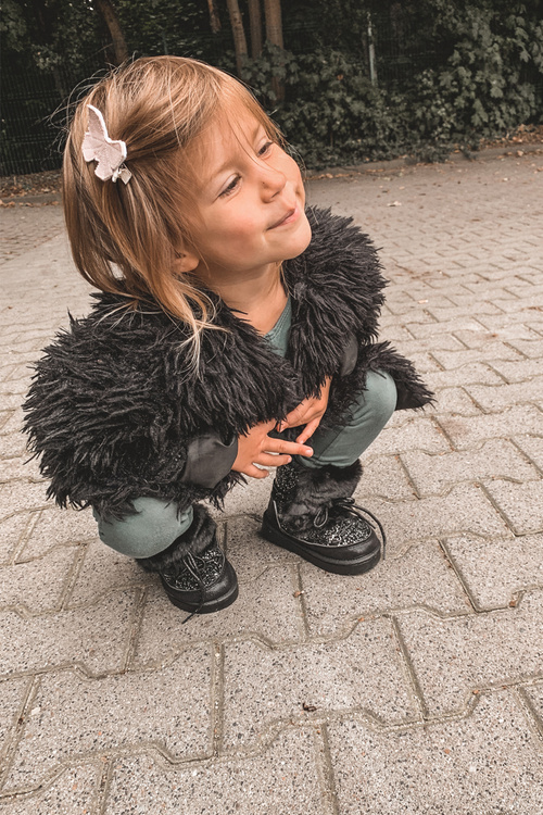 Дитячі снігові черевики з флісом Чорні Мінні Маус