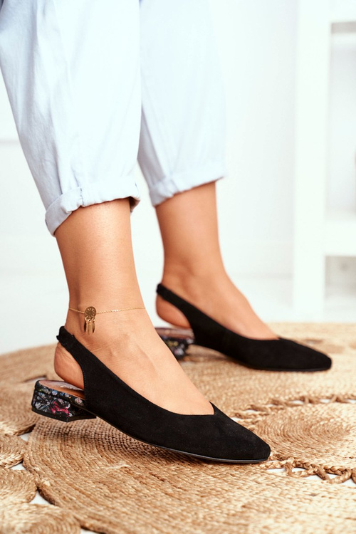 Балетки на підборах Maciejka чорні 04482-01