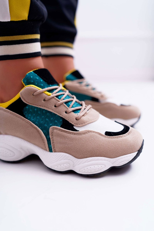 Спортивні жіночі замшеві туфлі зелено-жовті льодяники