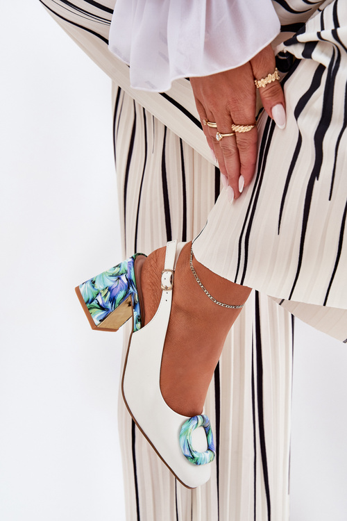 Шкіряні Жіночі Сандалі На Підборах D&A CR51-002 Білі