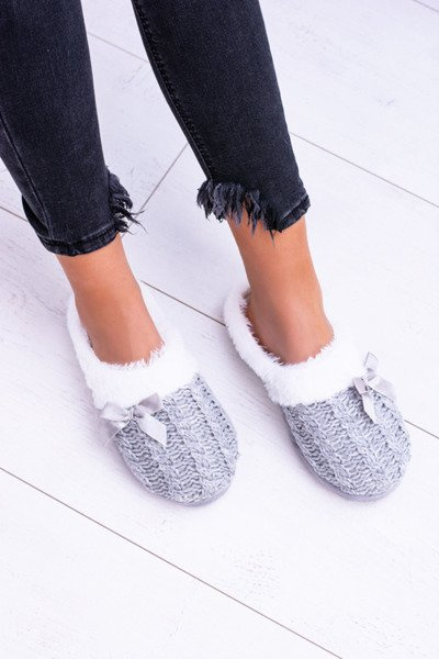 Сірі жіночі флісові побутові шльопанці Dezi