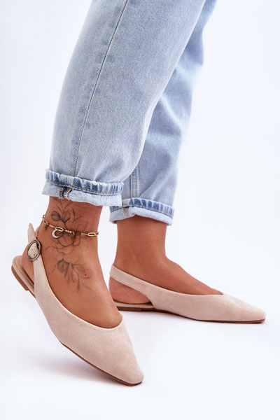 Жіночі замшеві балетки бежеві Kenra