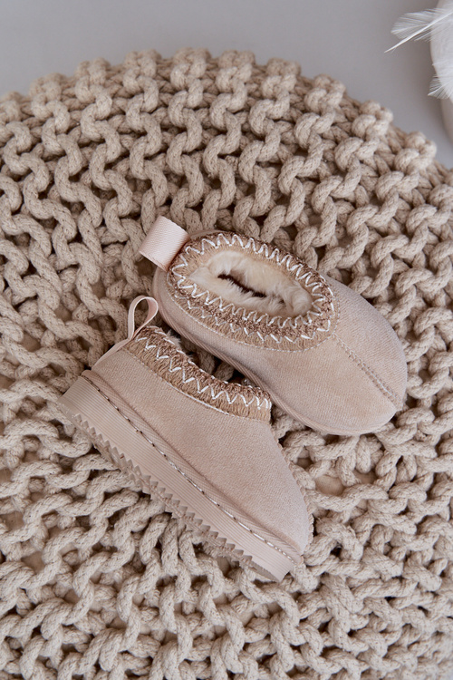 Сніговики Дитячі На Платформі Утеплені Пухом Світло-бежеві Vilabria