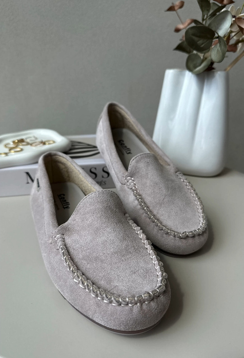 Жіночі лофери з фіолетової еко-замші Amrutia