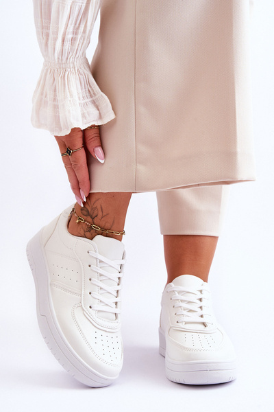 Класичне спортивне взуття на платформі, білі Feel It