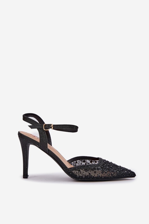 Прикрашені Туфлі З Відкритою П'ятою Чорні Nanadra